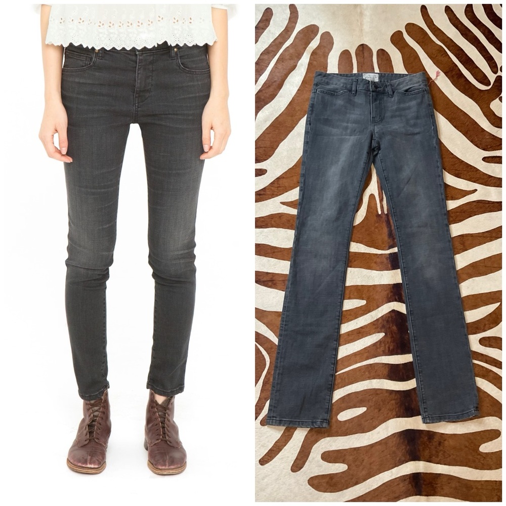 Anthro Current/Elliott Vintage Washed Mid Rise Slim Straight Jeans Size 25